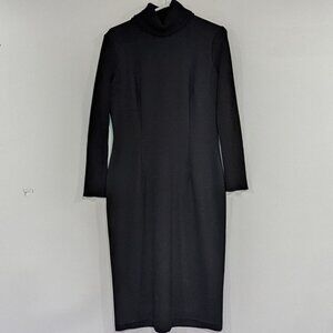 Votre Nom Ribbed Turtleneck Long Sleeve Dress Black VINTAGE Size 8